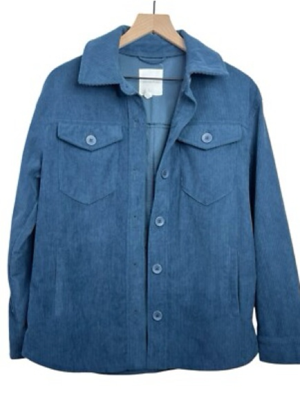 Anthropologie Avec Les Filles Jacket Blue Collared Shacket Corduroy Women’s